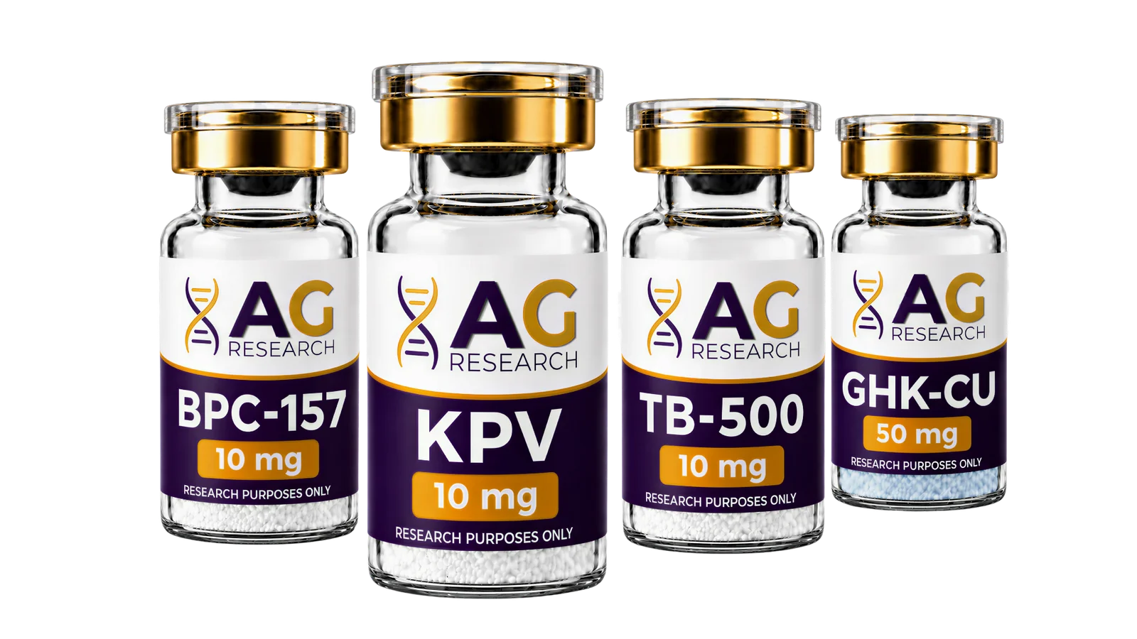 BPC-157 / KPV / GHK-Cu / TB-500 Research Panel research vial